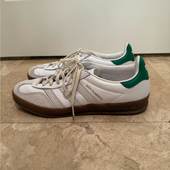 Adidas Kith Classics White and Green Sneakers - Picture 1 of 6